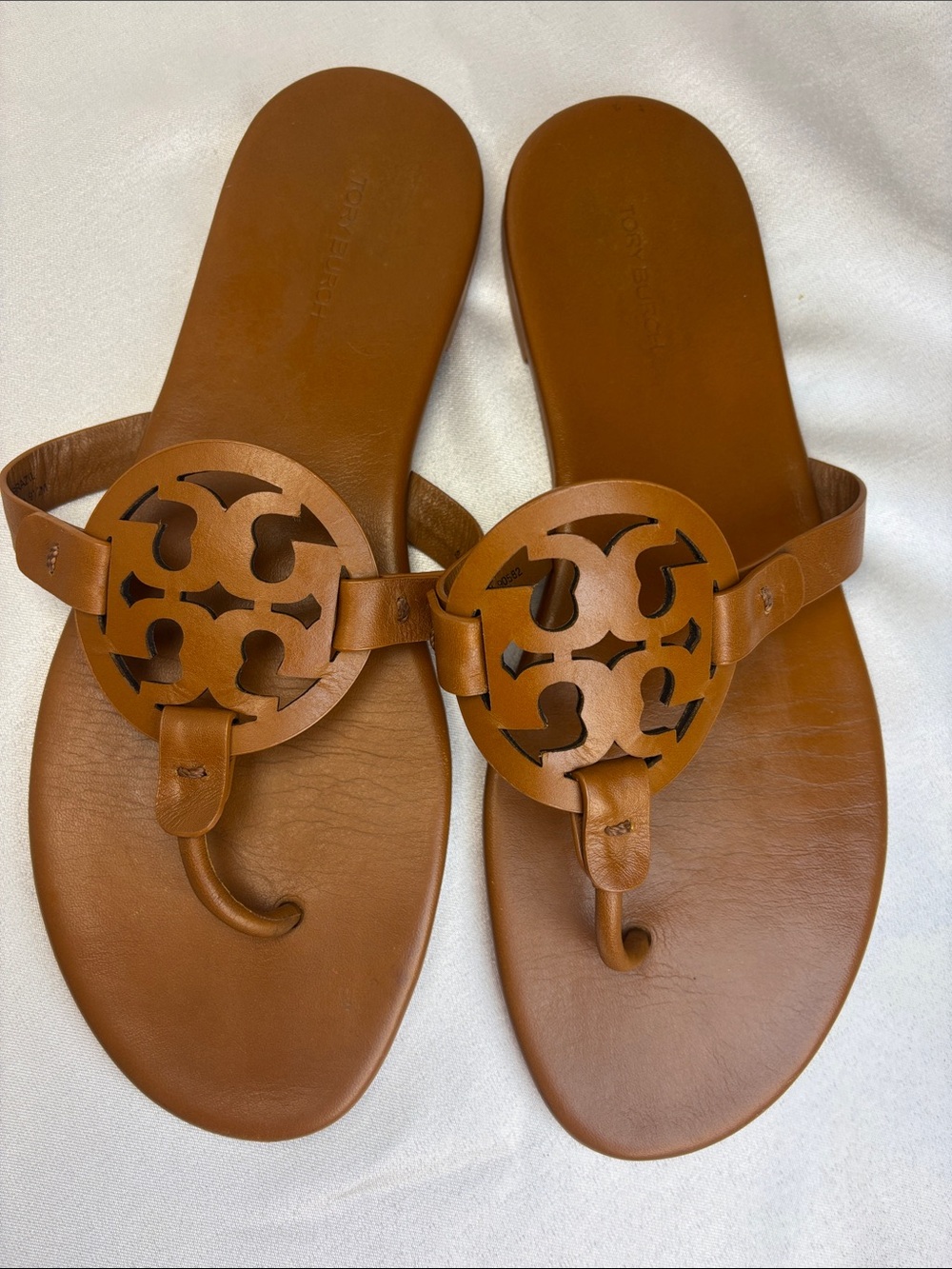 Tory Burch Tan Miller Leather Sandals - Picture 2 of 8